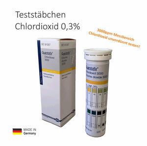 Tiras reactivas de dióxido de cloro hasta 3000mg/L 0.3% CDL 100pcs.